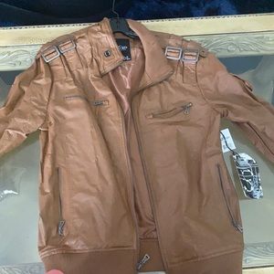 Never worn men’s leather biker jacket